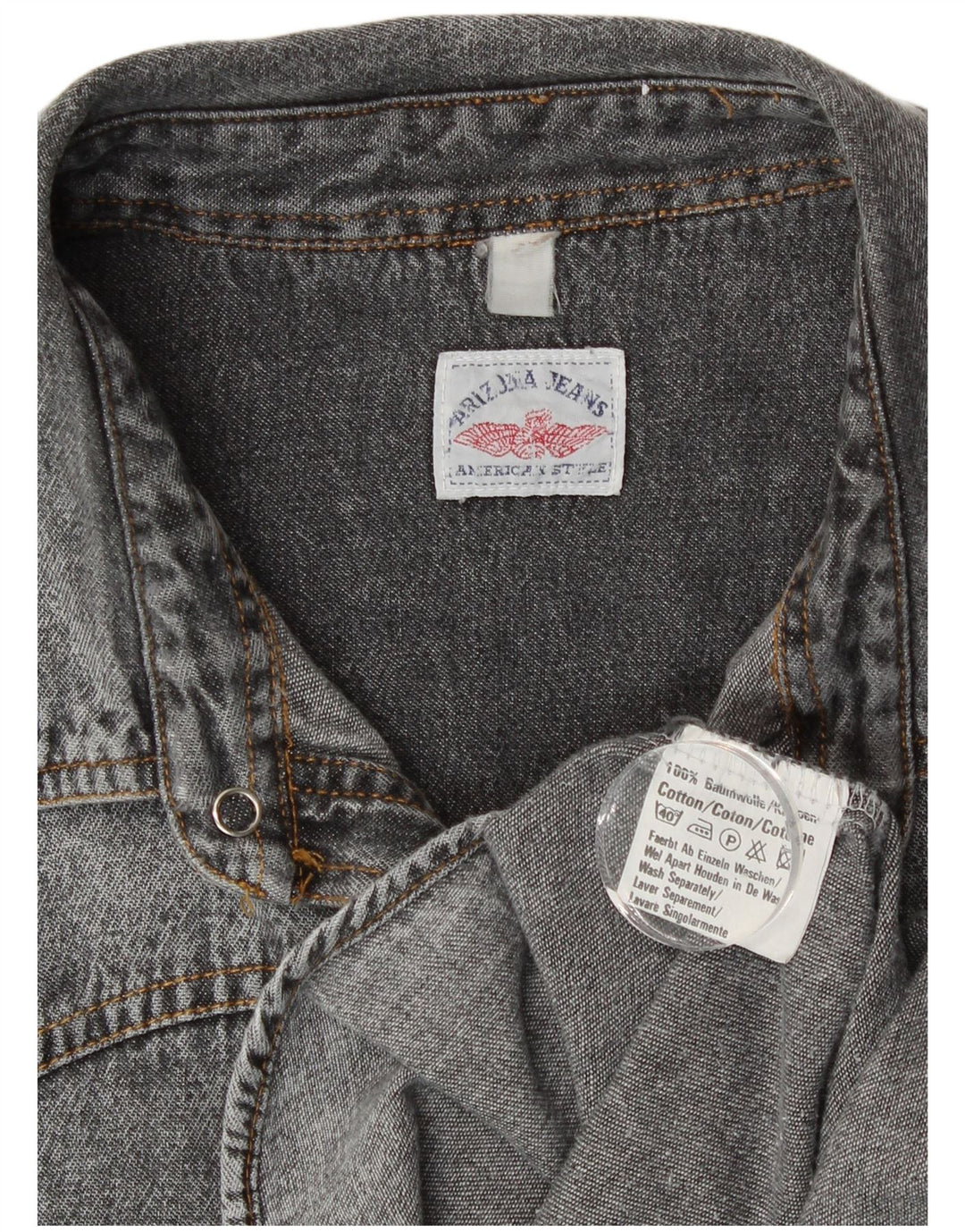 Camisa jeans masculina Arizona XL algodão cinza