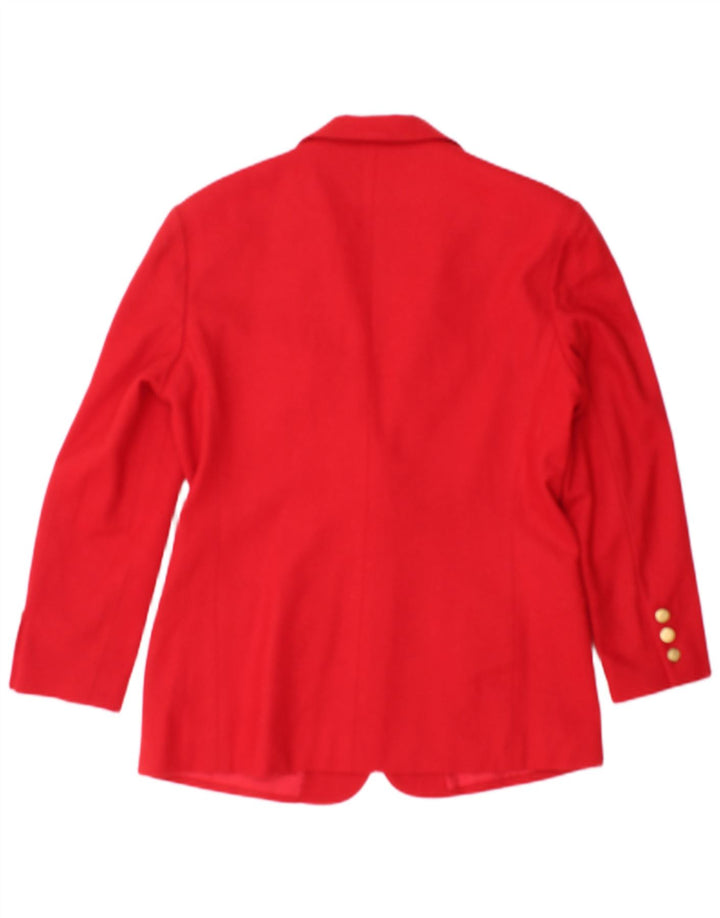 Jaqueta blazer feminina vintage de 2 botões US 4 pequena lã vermelha
