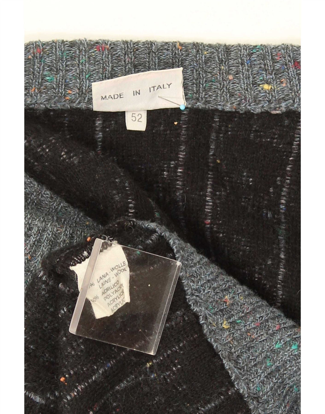 Suéter Cardigan Masculino Ranger IT 52 Lã Geométrica Cinza Grande