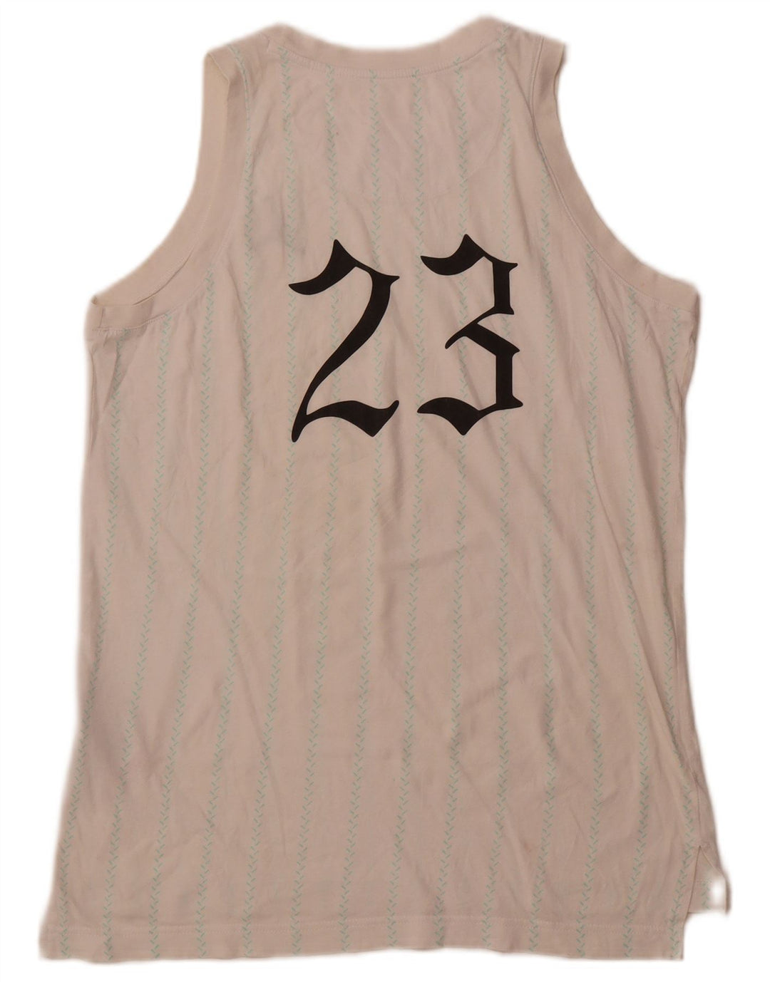 JORDAN Boys Graphic Vest Top 13-14 Anos XL Off White Algodão Listrado