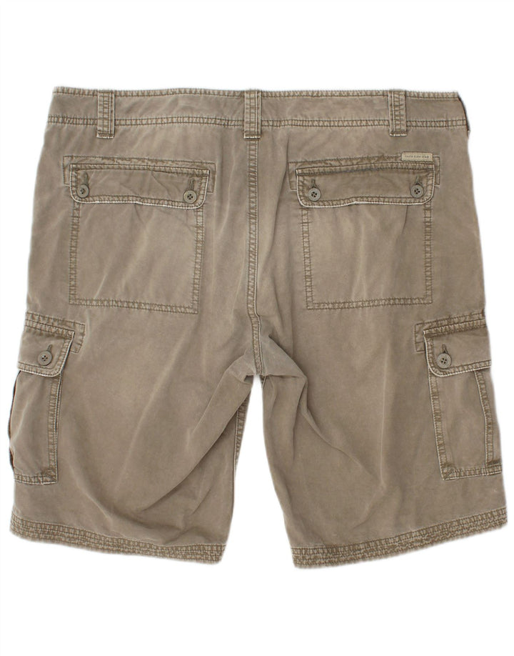 CALVIN KLEIN Mens Regular Slim Cargo Shorts W36 Grande Algodão Cáqui
