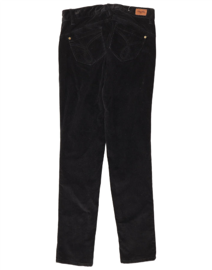 Calça feminina skinny de veludo CALVIN KLEIN W27 L32 algodão preto