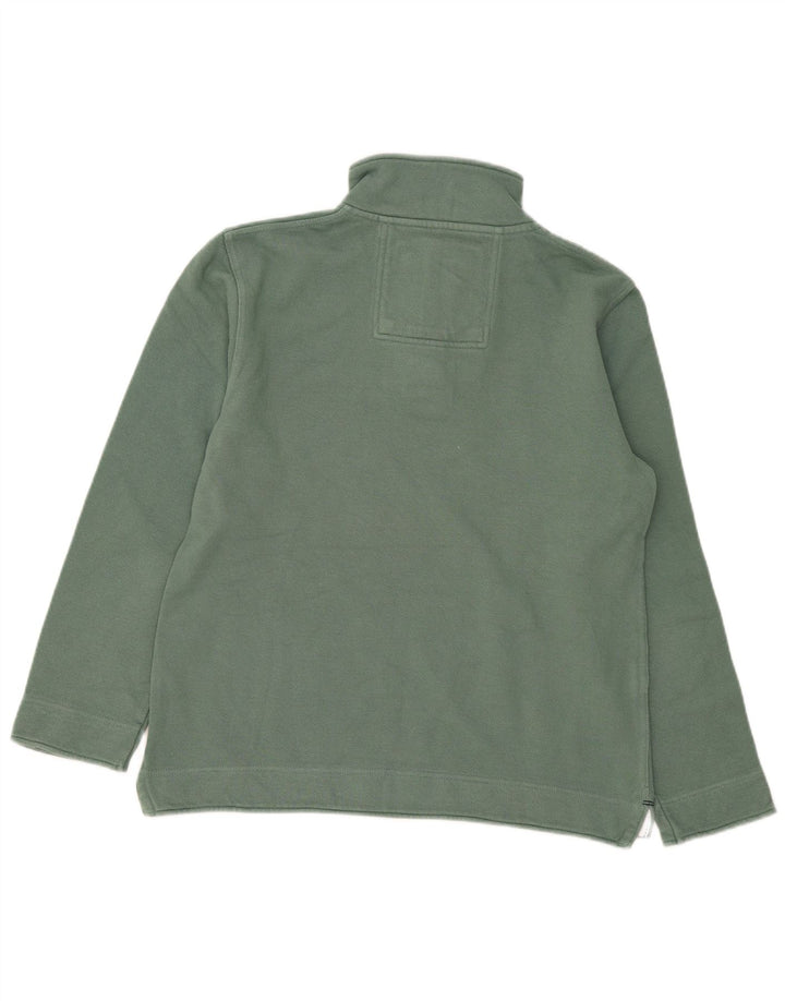 Crew Clothing Masculino 1/4 Zip Regular Fit Suéter Verde Médio