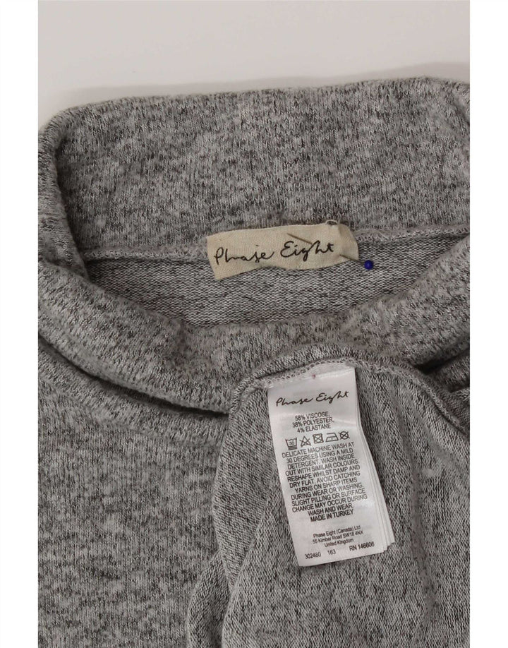 Suéter feminino Phase Eight com gola redonda Reino Unido 18 XL viscose cinza