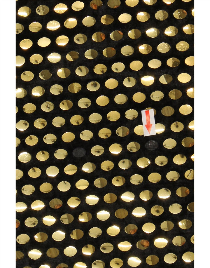 Blusa sem mangas feminina vintage Top UK 10 poliéster preto pequeno