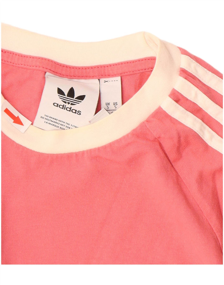 Adidas Mens Top Manga Longa Pequeno Algodão Rosa