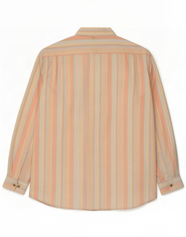 Camisa masculina Marlboro Classics XL laranja listrada de algodão
