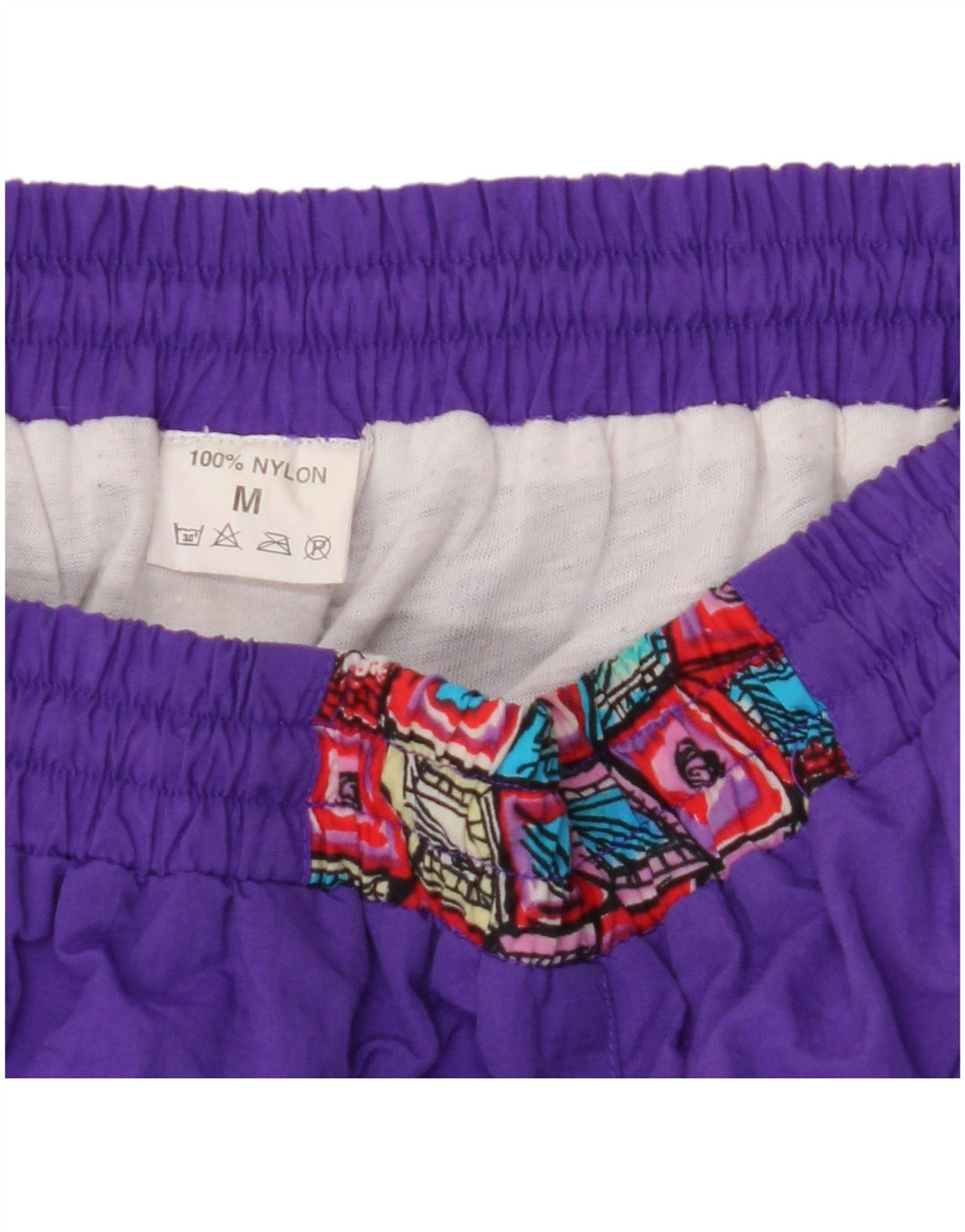 Calça de treino feminina VINTAGE Joggers UK 14 Médio Roxo Geométrico