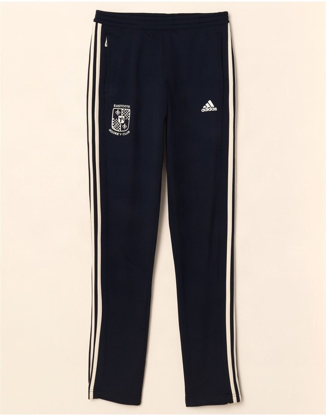 Calça de treino feminina Adidas Reino Unido 8/10 pequena azul marinho poliéster