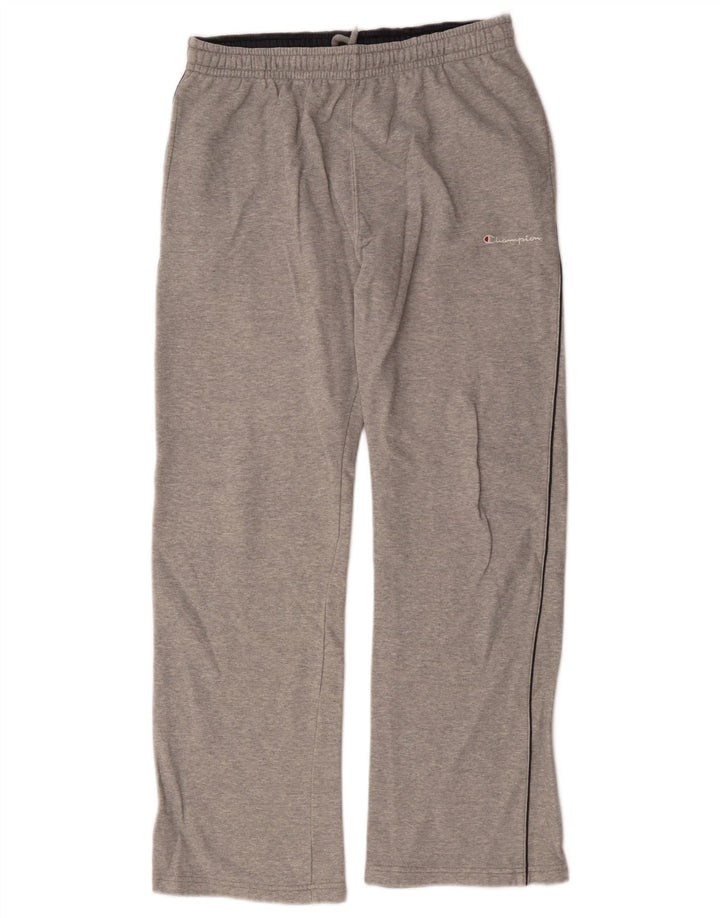 Calça de treino masculina Champion XL cinza manchado de algodão