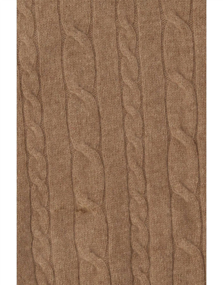 Suéter masculino Green Leaves com decote em V de lã bege médio