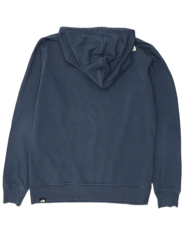 Suéter com capuz gráfico masculino The North Face algodão azul médio