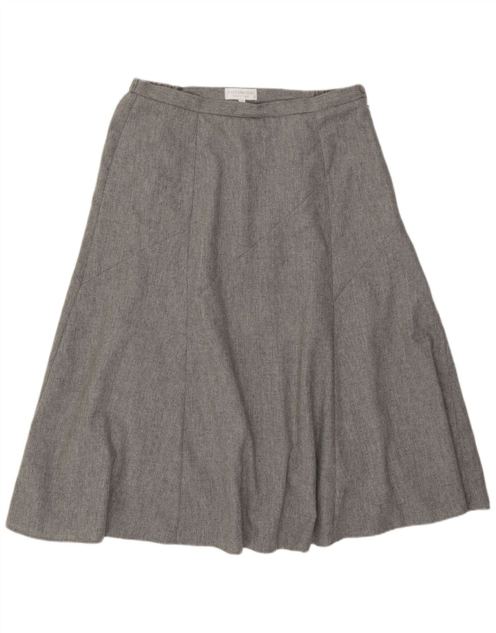 Saia feminina Cotswold em linha A UK 18 XL W36 poliéster manchado cinza