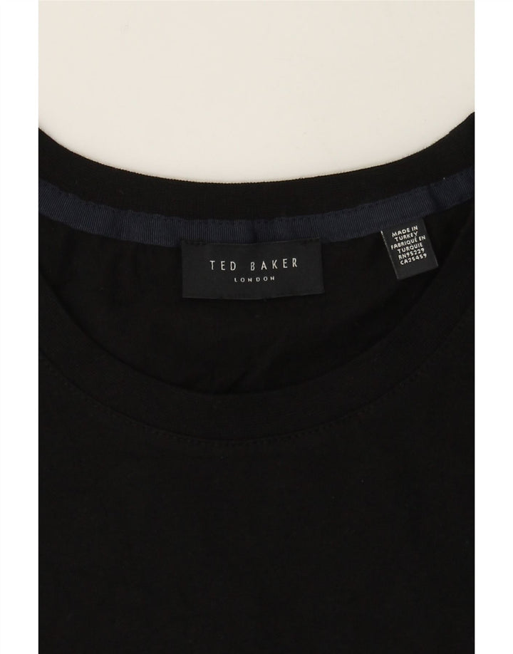TED BAKER Mens Graphic T-Shirt Top Medium Black Cotton Vintage Ted Baker and Second-Hand Ted Baker from Messina Hembry 