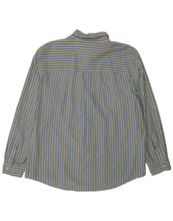 Camisa masculina Chaps XL azul listrada de algodão clássica