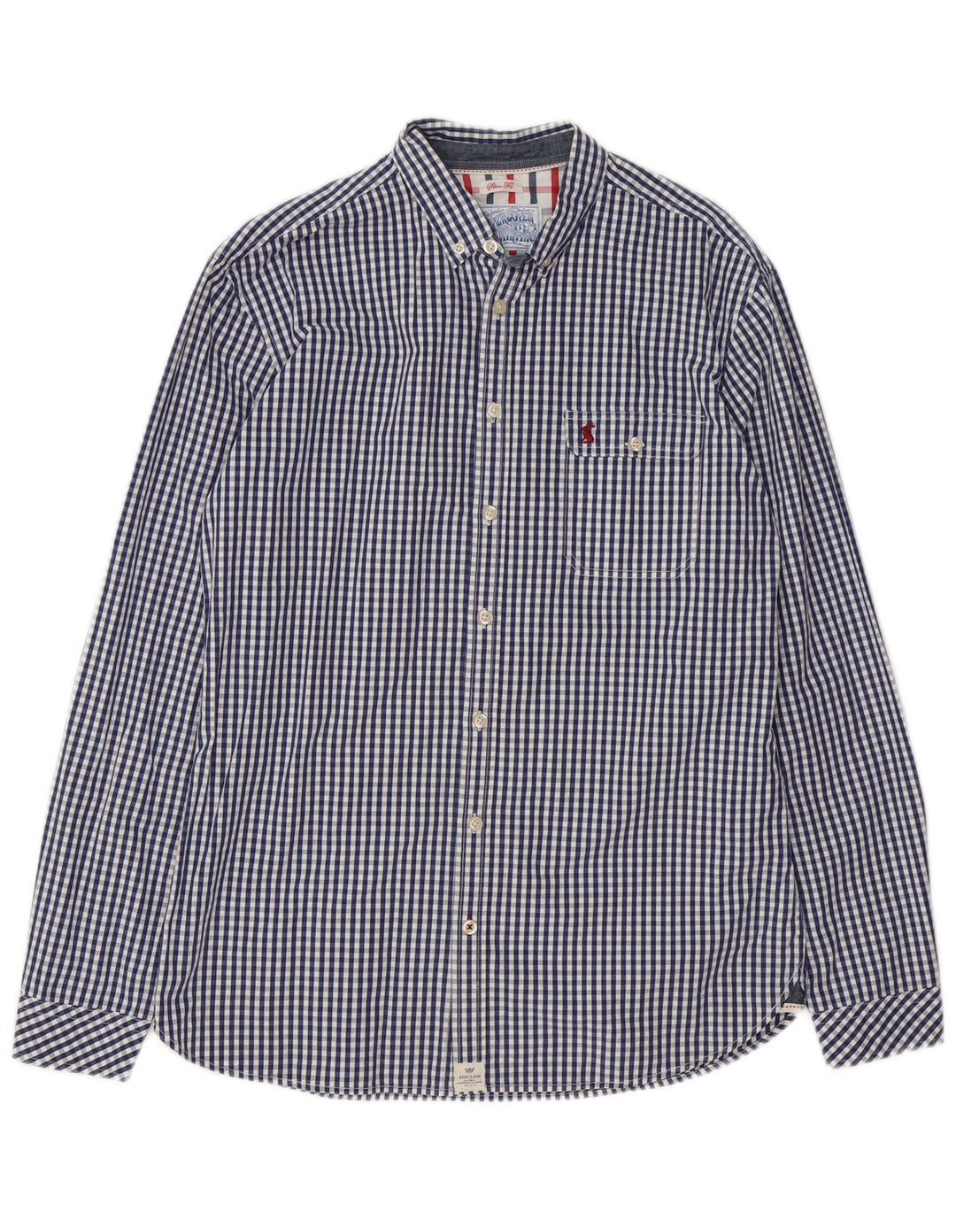 Camisa masculina Joules Slim Fit médio algodão guingão azul marinho