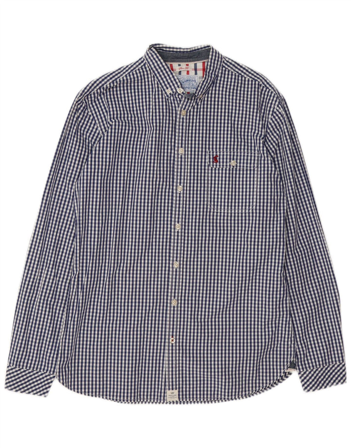 Camisa masculina Joules Slim Fit médio algodão guingão azul marinho