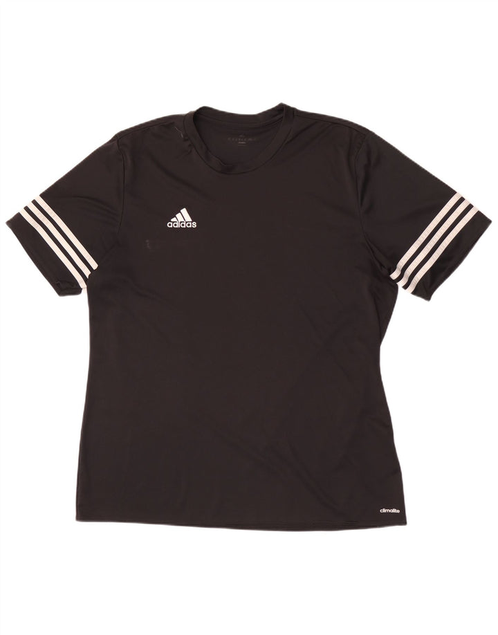 Adidas Mens Climalite Camiseta Top Grande Poliéster Preto