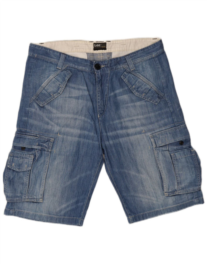 Lee Mens Bermuda Cargo Shorts W34 Grande Algodão Azul