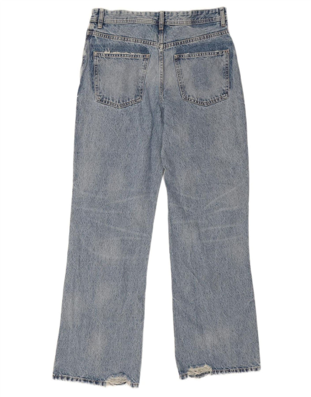 Zara Jeans feminino com corte bootcut desgastado EU 36 XS W26 L32 Azul