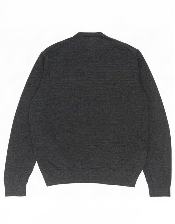 Suéter masculino Marks & Spencer com decote em V 2XL algodão manchado cinza