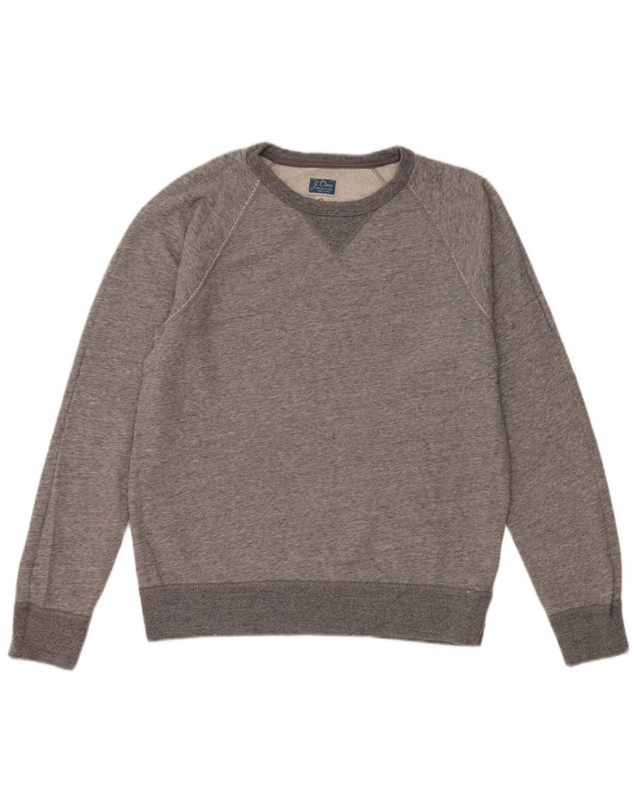 J. CREW Suéter feminino oversized UK 10 pequeno algodão cinza
