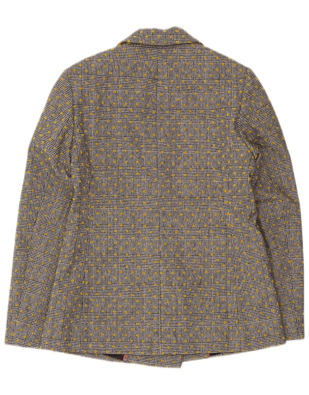 Jaqueta blazer feminina Boden com peito duplo Reino Unido 10 lã manchada cinza pequena