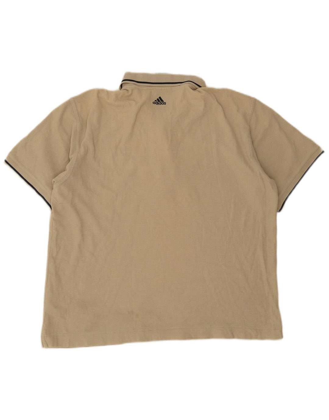Camisa polo masculina Adidas grande algodão listrado bege