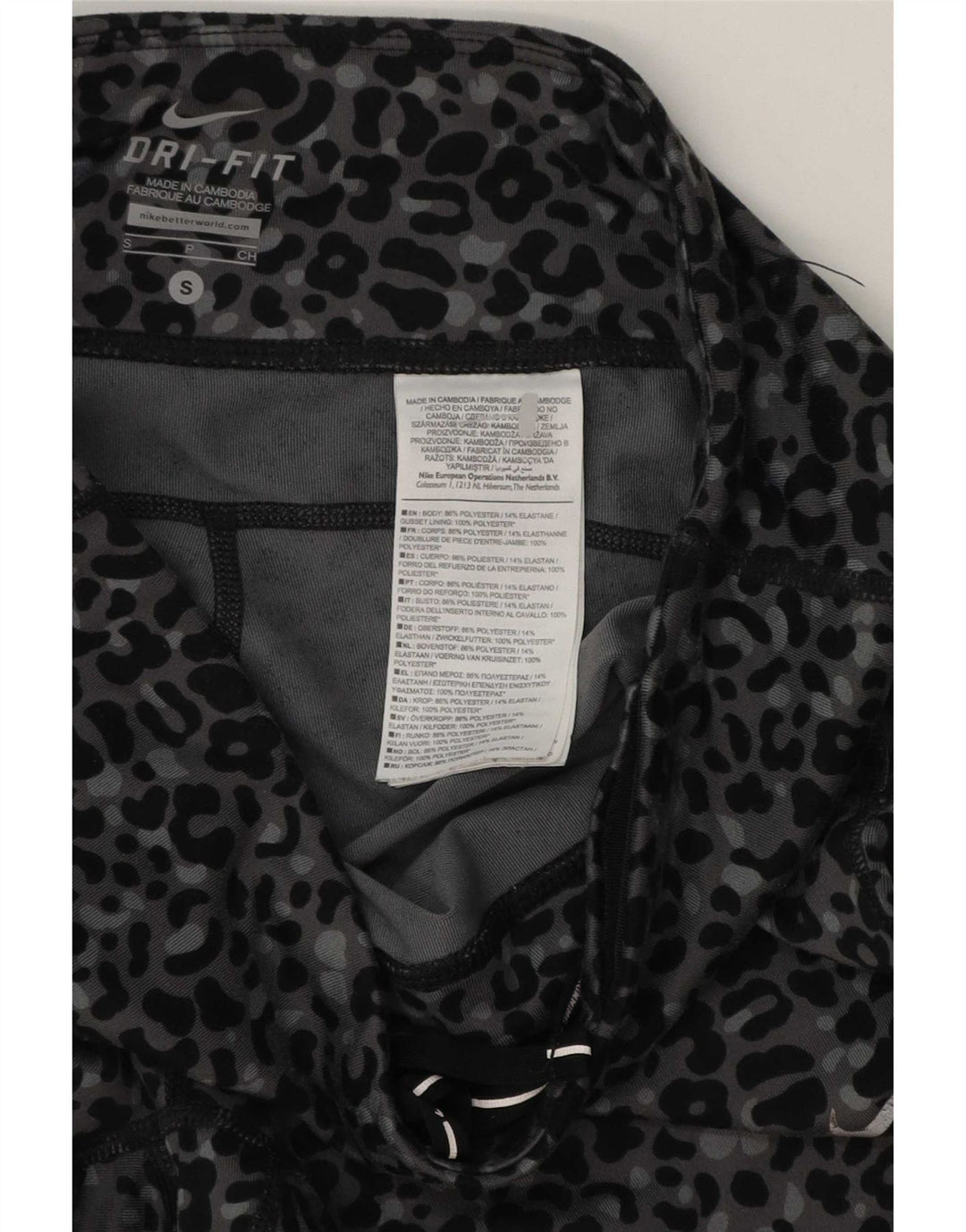 Leggings Nike Dri Fit UK 8 Pequenas Cinza Animal Print Poliéster