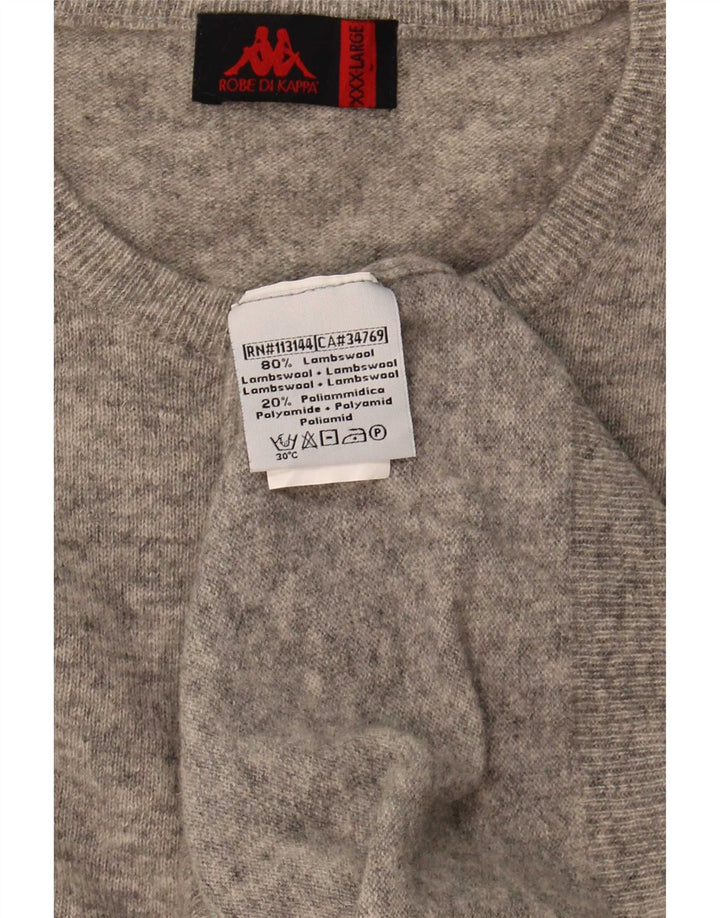 Suéter masculino Kappa com gola redonda 3XL lã de cordeiro cinza