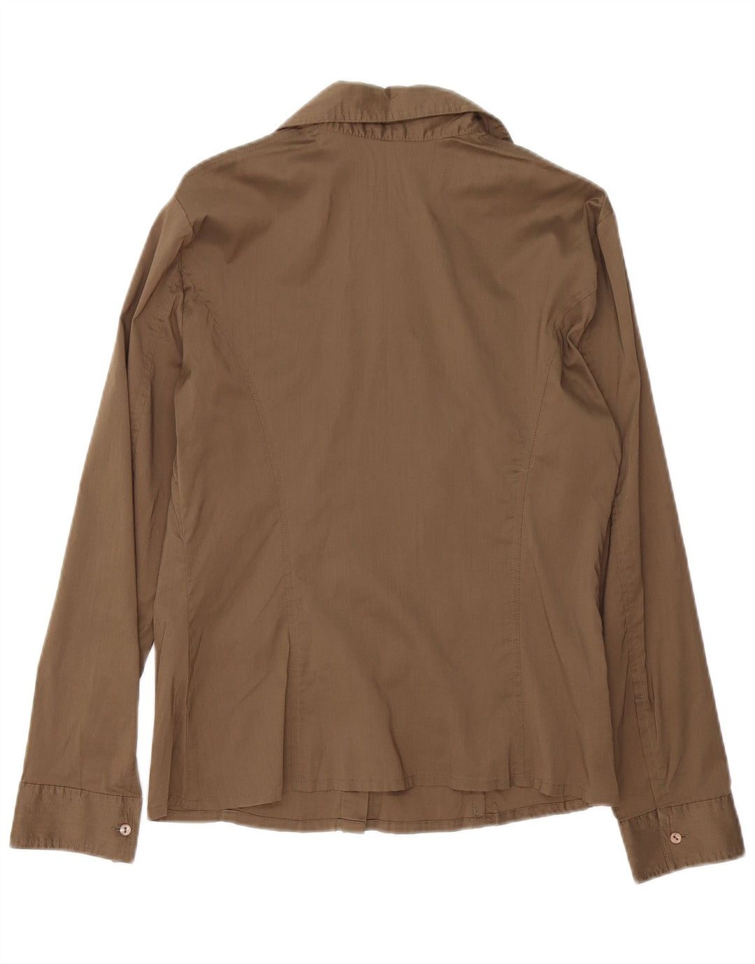 Camisa feminina Trussardi Jeans grande algodão marrom