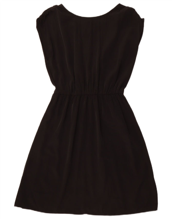 Vestido feminino MOSSIMO A-Line UK 10 pequeno poliéster preto