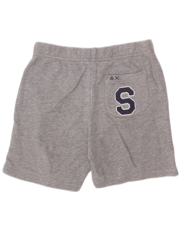 Shorts esportivos gráficos Sun68 para meninos 3-4 anos algodão manchado cinza