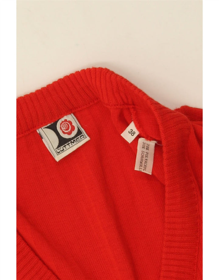 Suéter Cardigan Feminino Vintage EU 38 Poliacrílico Vermelho Médio