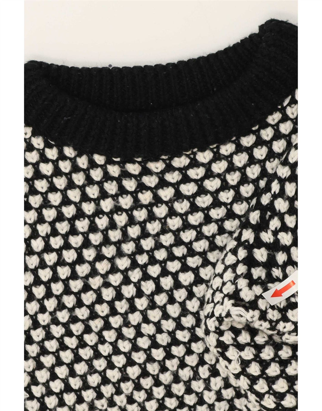 Zara Suéter feminino com estampa abstrata e gola redonda Reino Unido 14 médio preto