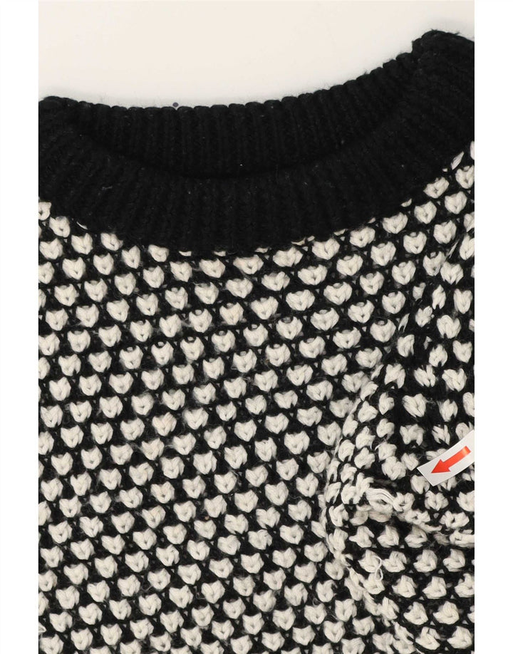 Zara Suéter feminino com estampa abstrata e gola redonda Reino Unido 14 médio preto