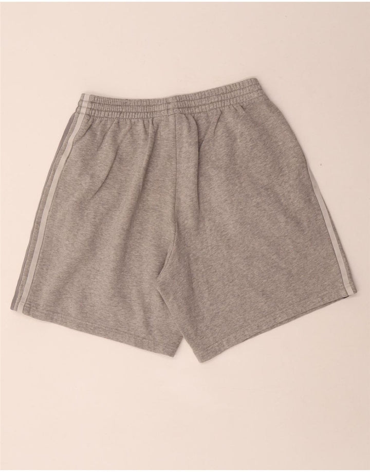Shorts esportivos masculinos Adidas médio cinza manchado de algodão