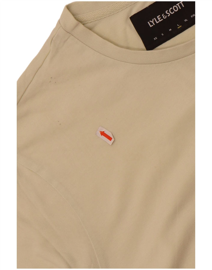 Camiseta masculina Lyle & Scott grande algodão bege