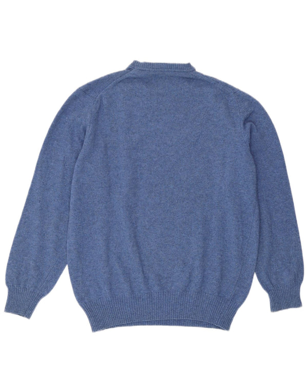 Zara Suéter masculino com gola redonda grande azul