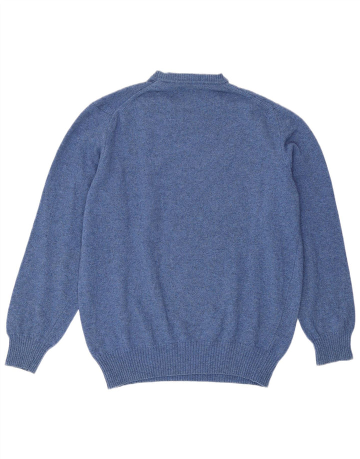 Zara Suéter masculino com gola redonda grande azul