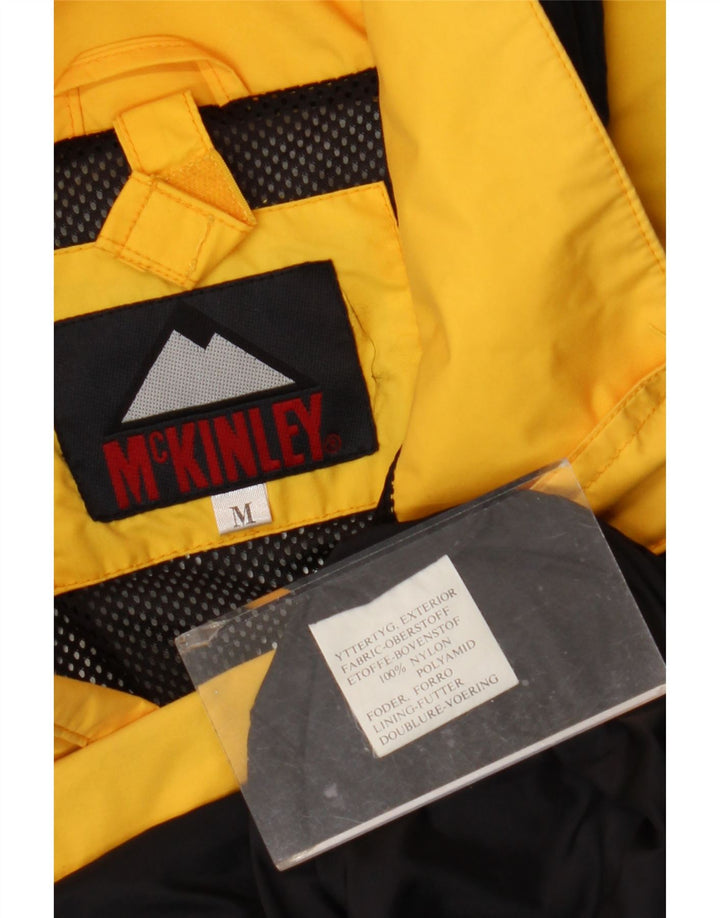 Jaqueta de chuva masculina com capuz MC Kinley Reino Unido 38 Nylon colorblock amarelo médio