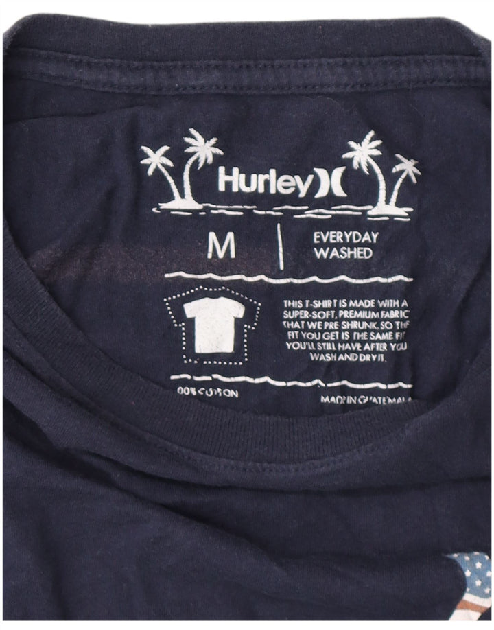 Camiseta gráfica masculina HURLEY Top médio algodão azul marinho