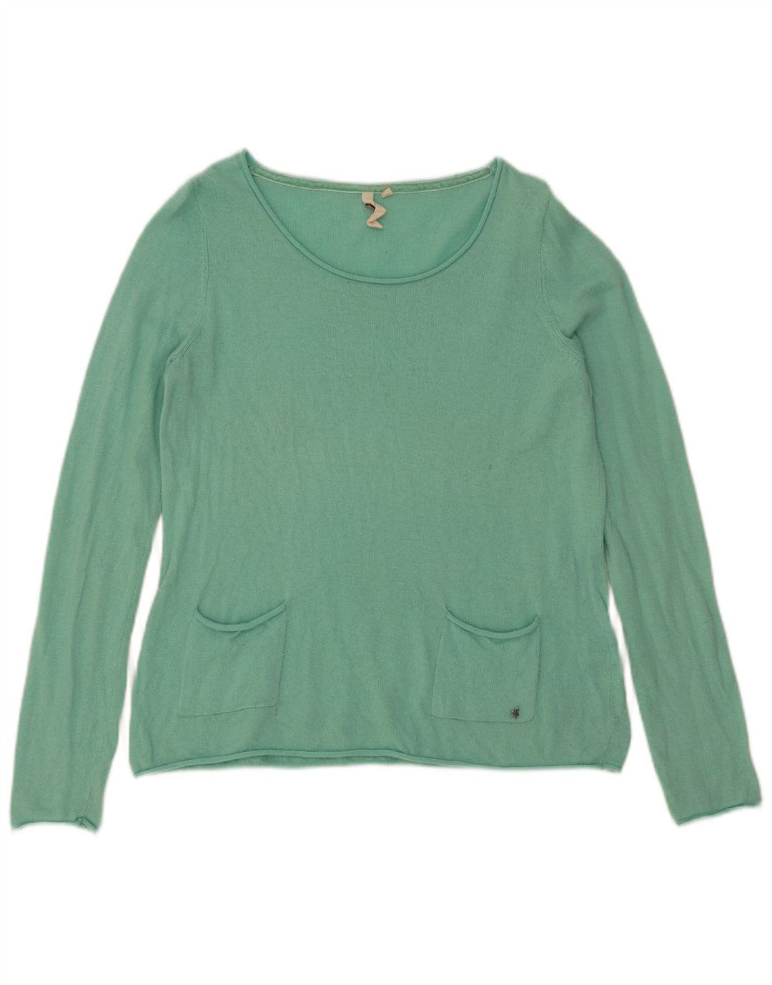 Suéter feminino com gola canoa White Stuff UK 10 viscose verde pequena