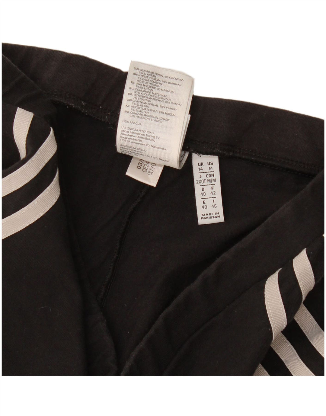 Leggings Adidas Femininas UK 14 Médio Algodão Preto