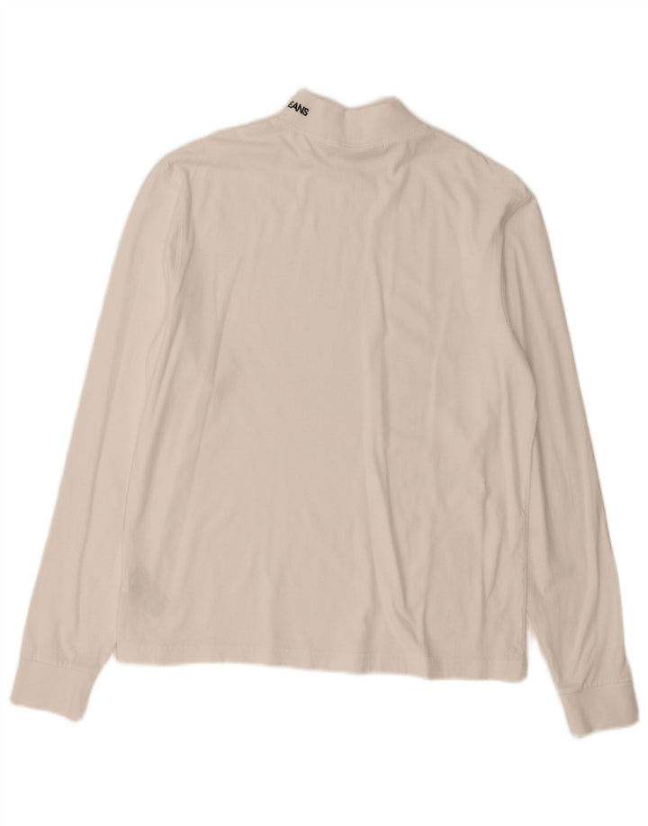 CALVIN KLEIN JEANS Top masculino de manga comprida pequeno algodão branco