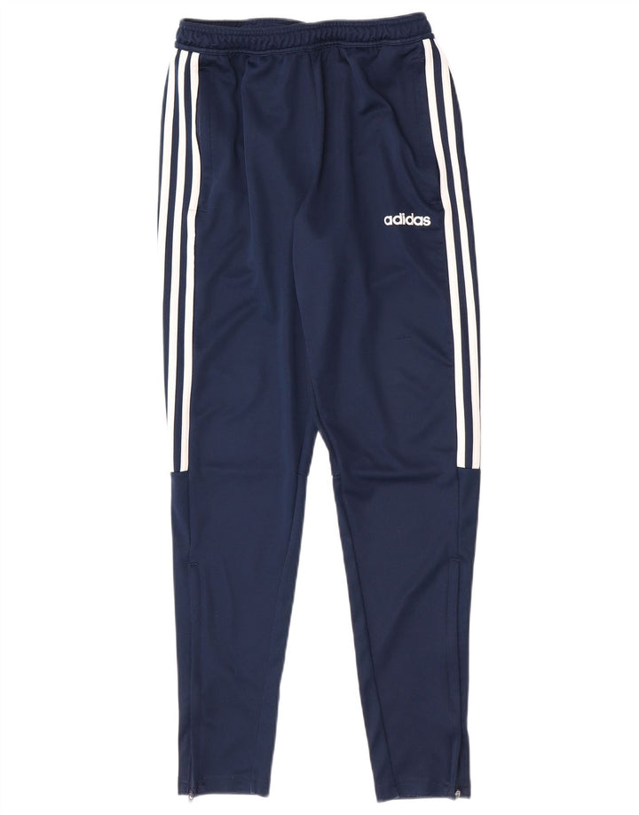 Calça de treino masculina Adidas pequena azul marinho poliéster