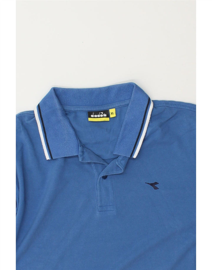 DIADORA Mens Polo Shirt XL Blue Cotton Vintage Diadora and Second-Hand Diadora from Messina Hembry 