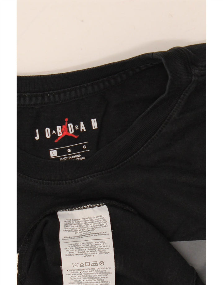 Camiseta masculina Jordan com estampa gráfica grande de algodão preto