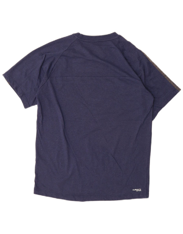 Adidas Mens Climalite Camiseta Top Médio Algodão Azul Marinho