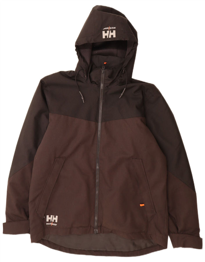 Jaqueta corta-vento masculina Helly Hansen gráfica UK 40 grande bloco colorido marrom
